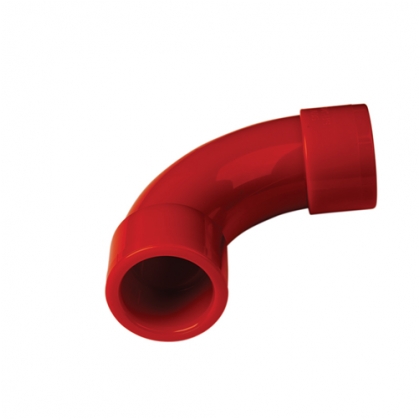 Curva giunzione 90° ABS rosso tubo 27mm