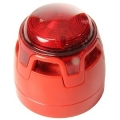 Sirena rossa con flash LED rosso con base standard