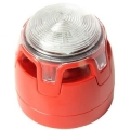 Sirena rossa con flash LED bianco con base standard